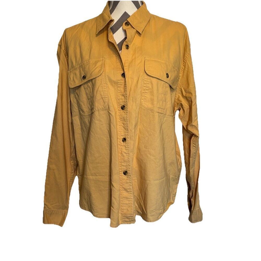 Cabela's Women's Button Up Long Sleeve Shirt Gold Yellow Medium